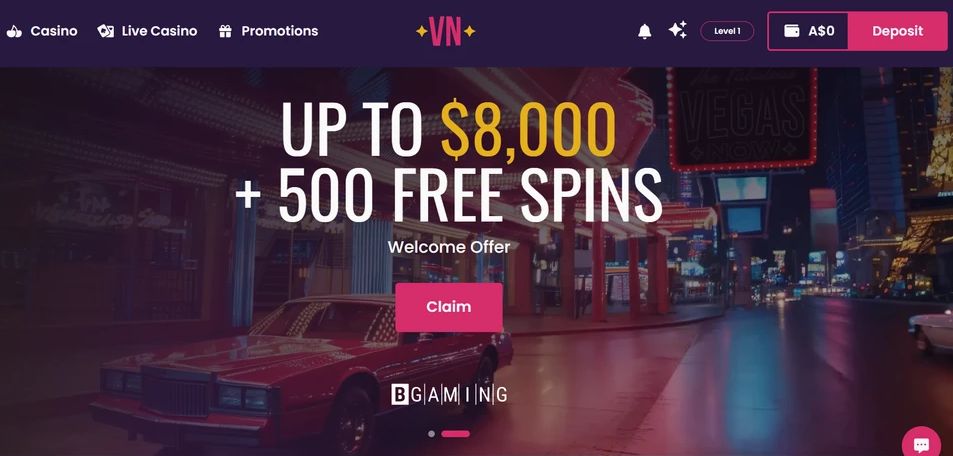 Vegas Now Online Casino for Aussie pokie players in Australia