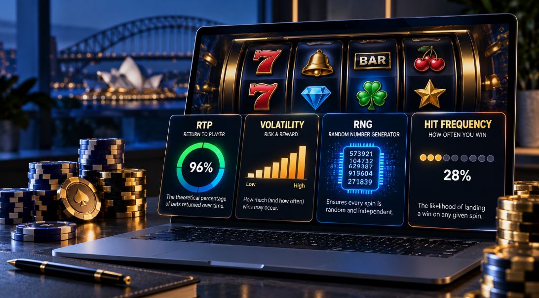 RTP, volatility, RNG and hit frequency explained for online slots